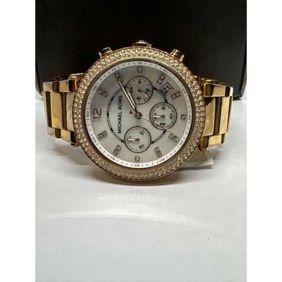 Michael Kors Parker MK5491 Women\'s Gold Stainless Steel Analog Dial Watch JNA203